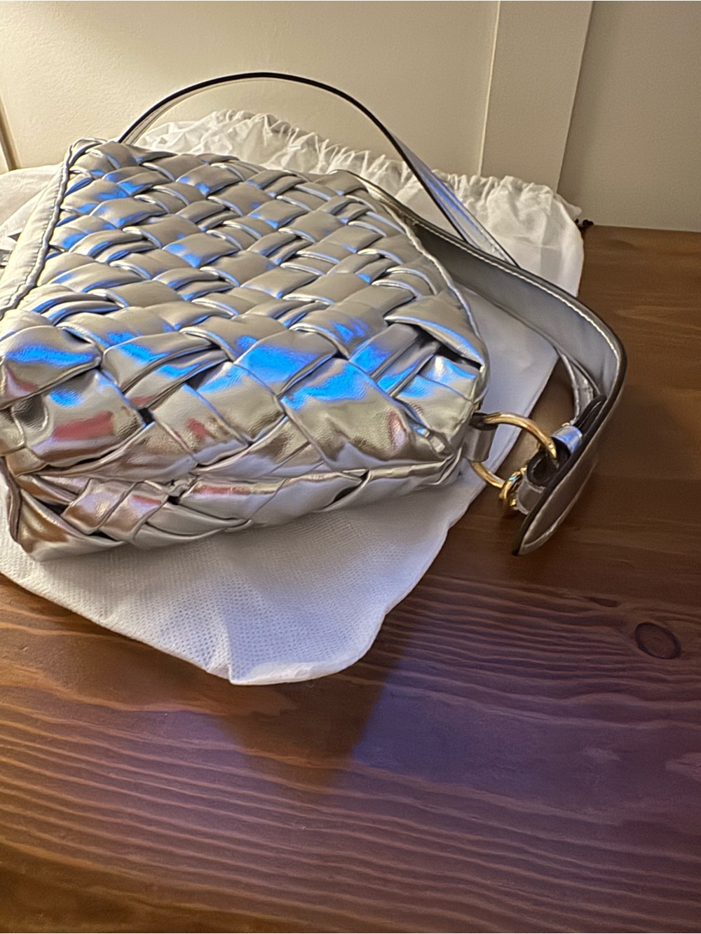 Aimee Kestenberg Silver Woven Crossbody Bag - Picture 6 of 6
